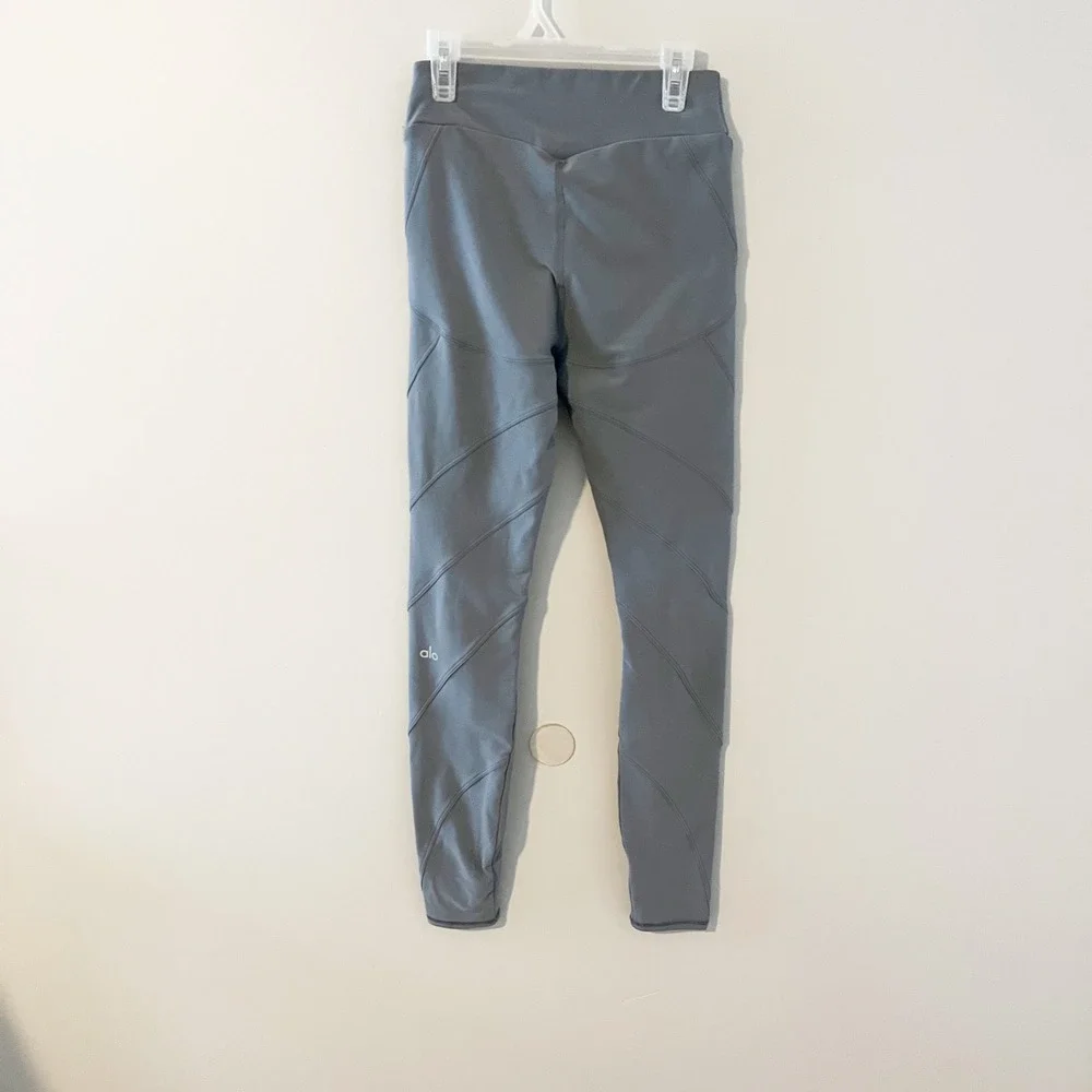 Alo Yoga High Waist Leggings Steel Grey Athletic Workout Athleisure Size xs soft